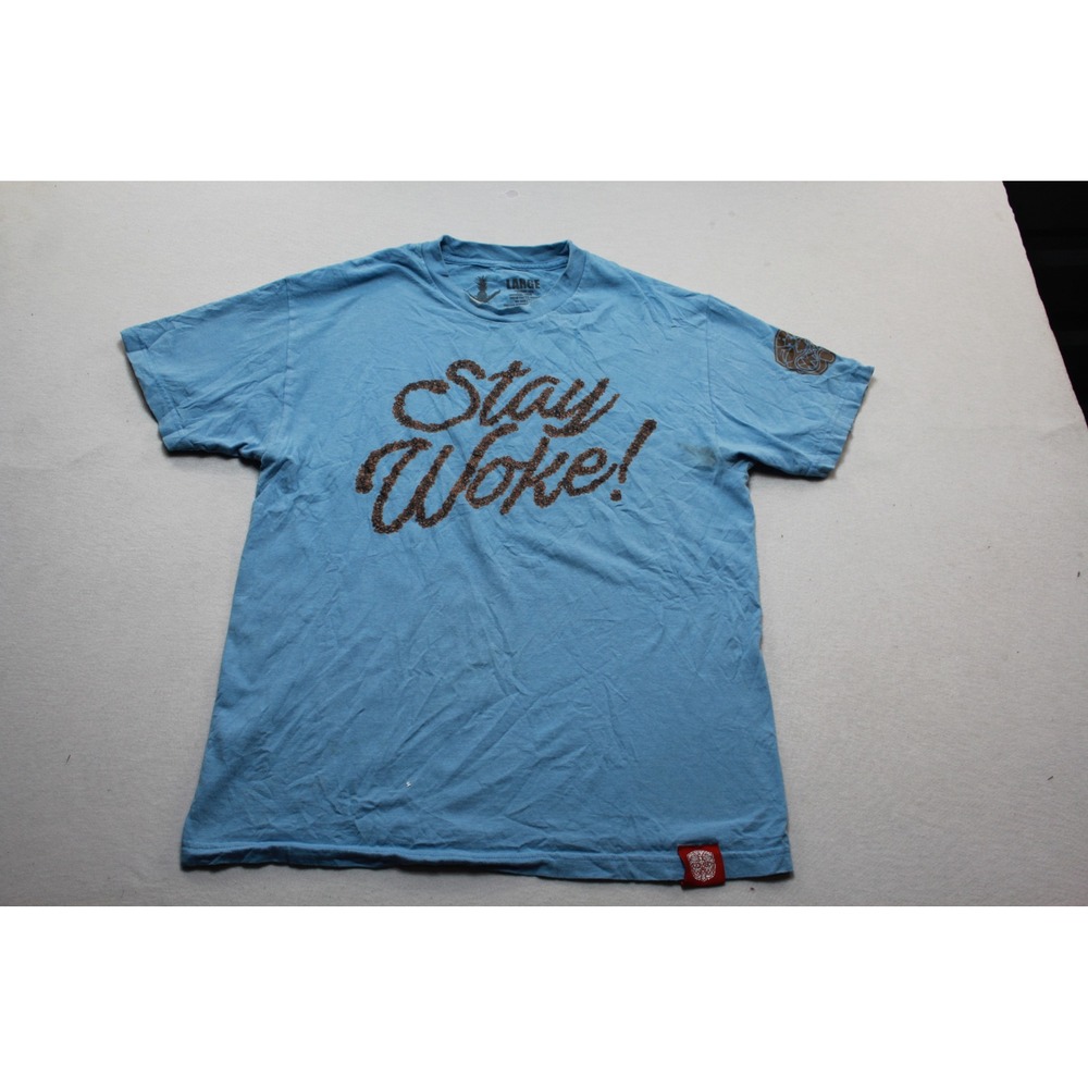 The 808 State Graphic Tee Mens Large Blue Good Stay Woke Coffee Bean Shirt